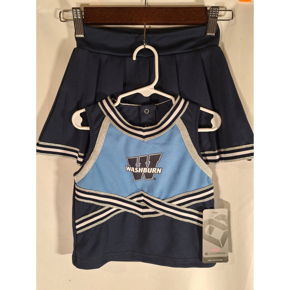 Colosseum Washburn University Ichabods Toddler Girls Cheerleader Set 4T NWT Navy